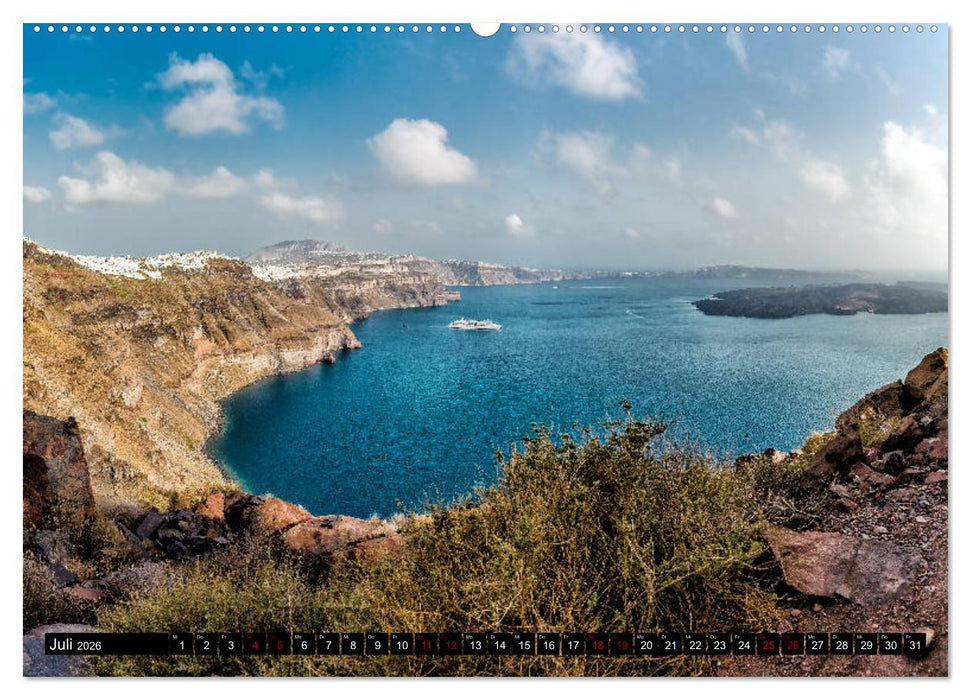 Santorini - Perle in der Ägais (CALVENDO Premium Wandkalender 2026)