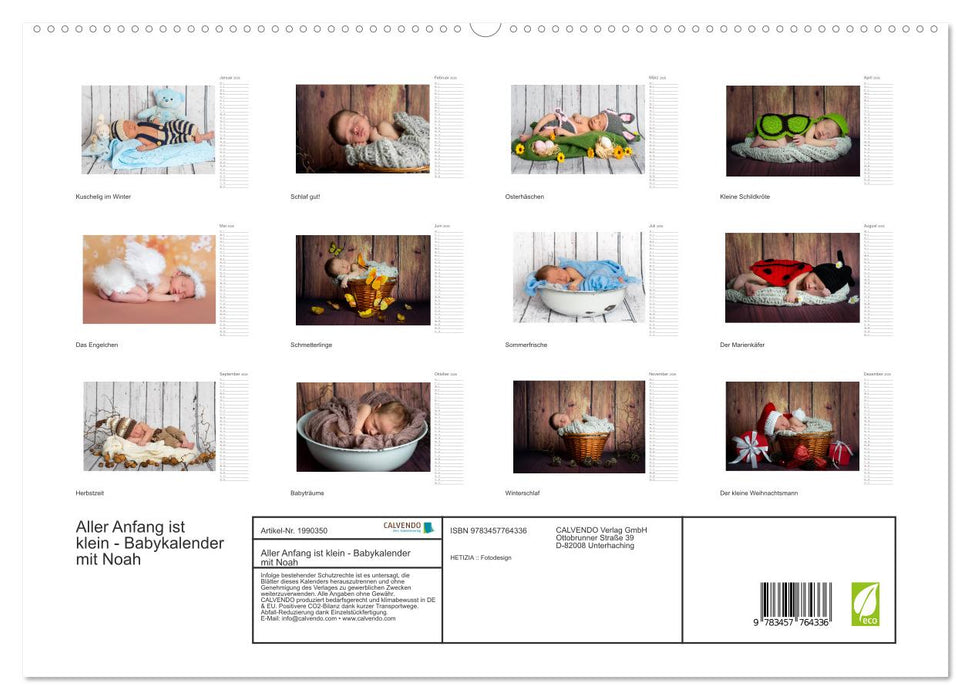 Aller Anfang ist klein - Babykalender mit Noah (CALVENDO Premium Wandkalender 2026)