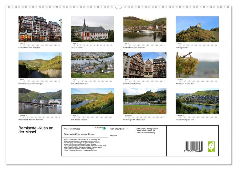 Bernkastel-Kues an der Mosel (CALVENDO Premium Wandkalender 2026)