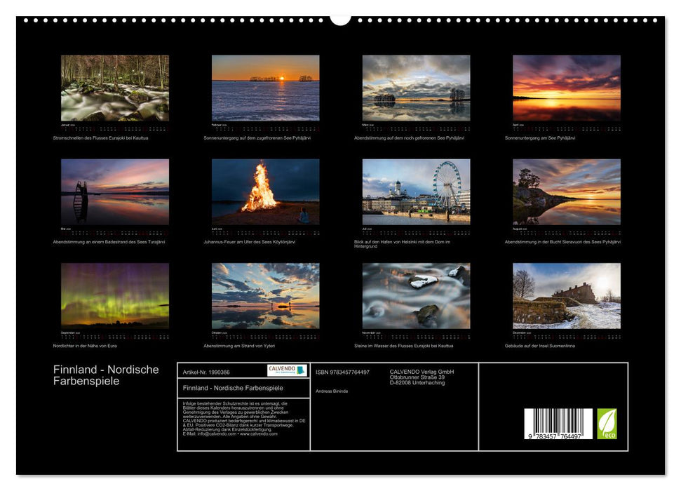 Finnland - Nordische Farbenspiele (CALVENDO Premium Wandkalender 2026)