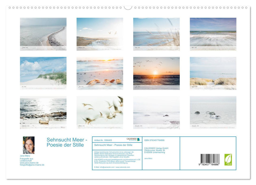 Sehnsucht Meer - Poesie der Stille (CALVENDO Premium Wandkalender 2026)
