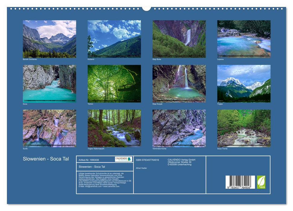 Slowenien - Soca Tal (CALVENDO Premium Wandkalender 2026)