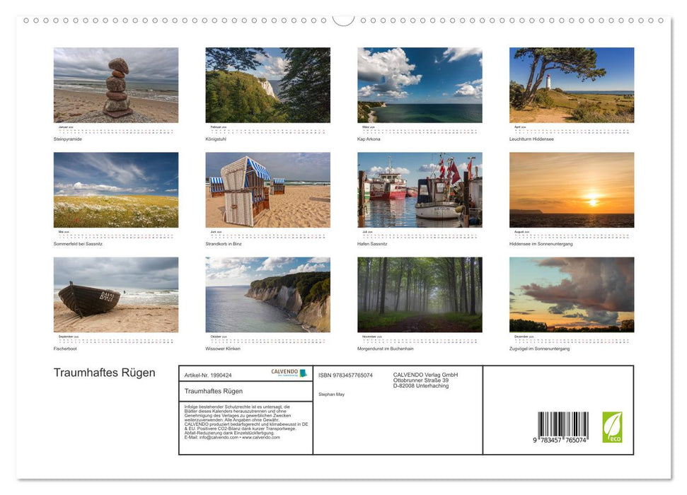 Traumhaftes Rügen (CALVENDO Premium Wandkalender 2026)