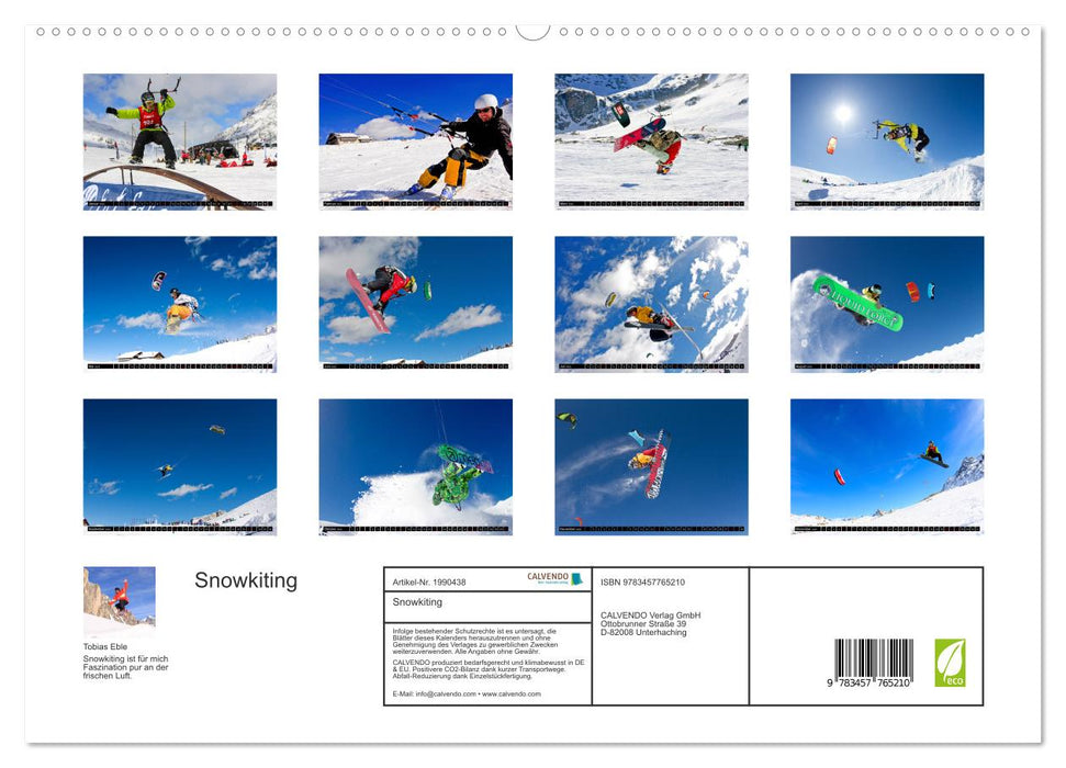 Snowkiting (CALVENDO Premium Wandkalender 2026)