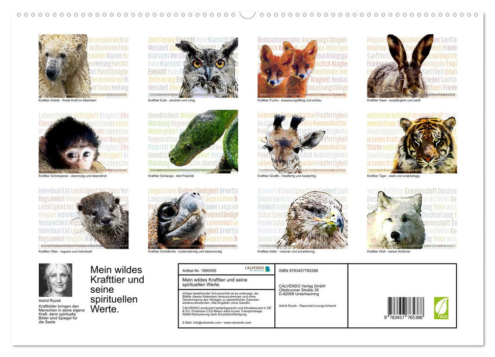 Mein wildes Krafttier und seine spirituellen Werte. (CALVENDO Premium Wandkalender 2026)