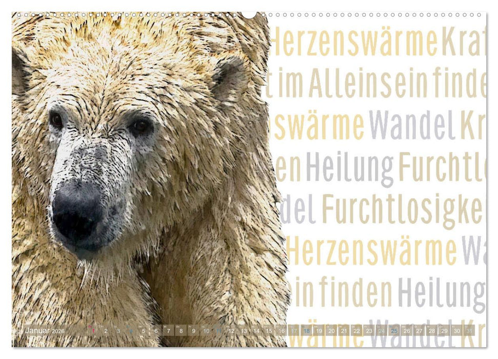 Mein wildes Krafttier und seine spirituellen Werte. (CALVENDO Premium Wandkalender 2026)