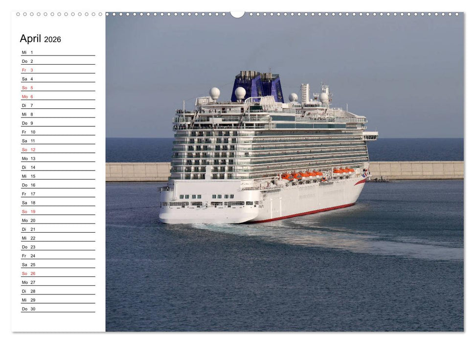 Giganten der Meere - Kreuzfahrtschiffe (CALVENDO Premium Wandkalender 2026)