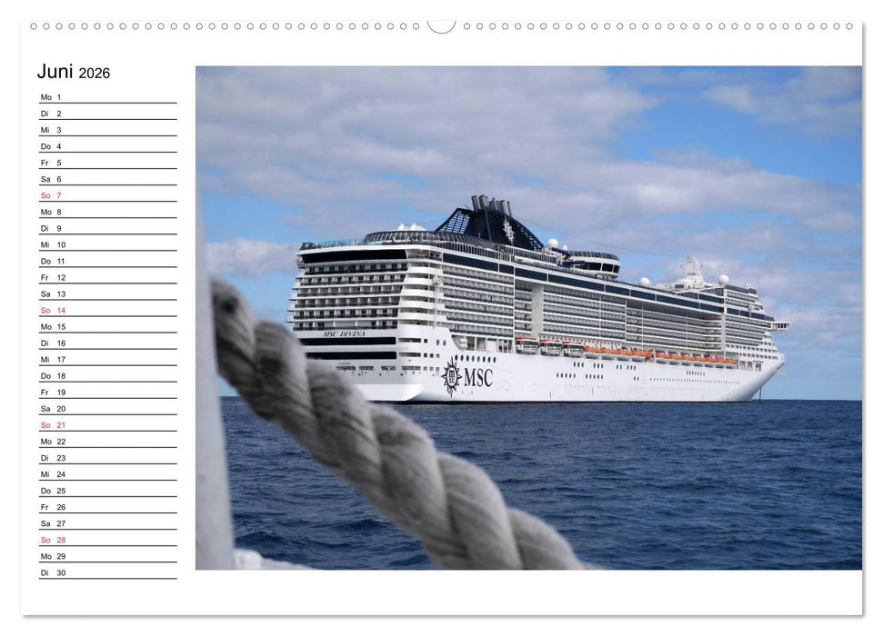 Giganten der Meere - Kreuzfahrtschiffe (CALVENDO Premium Wandkalender 2026)