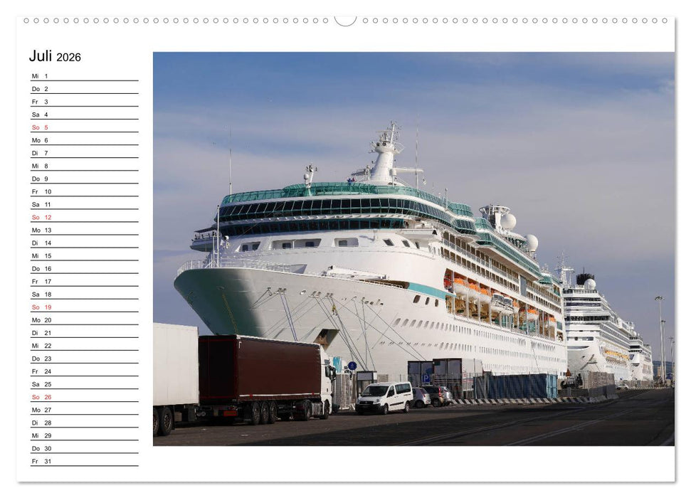 Giganten der Meere - Kreuzfahrtschiffe (CALVENDO Premium Wandkalender 2026)