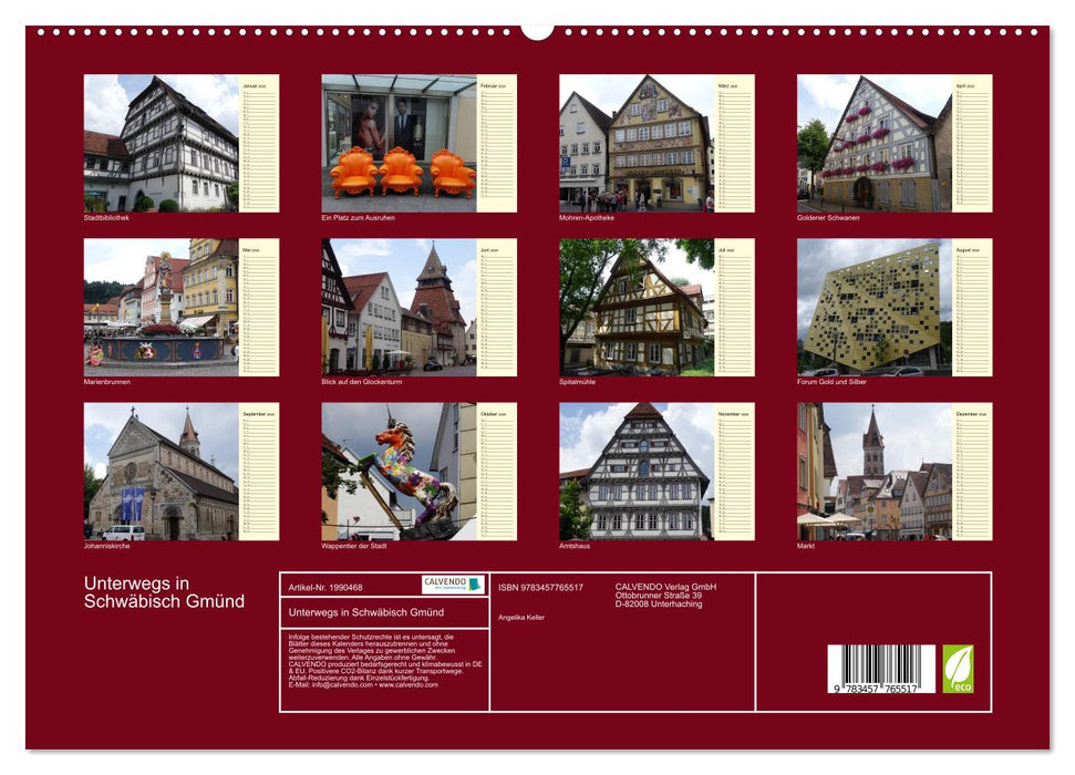 Unterwegs in Schwäbisch Gmünd (CALVENDO Premium Wandkalender 2026)