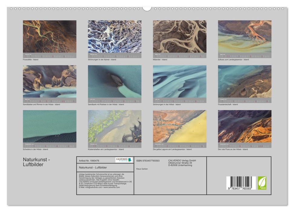 Naturkunst - Luftbilder (CALVENDO Premium Wandkalender 2026)