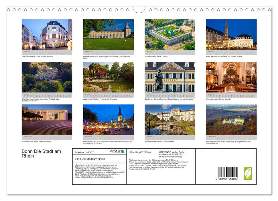 Bonn Die Stadt am Rhein (CALVENDO Wandkalender 2026)