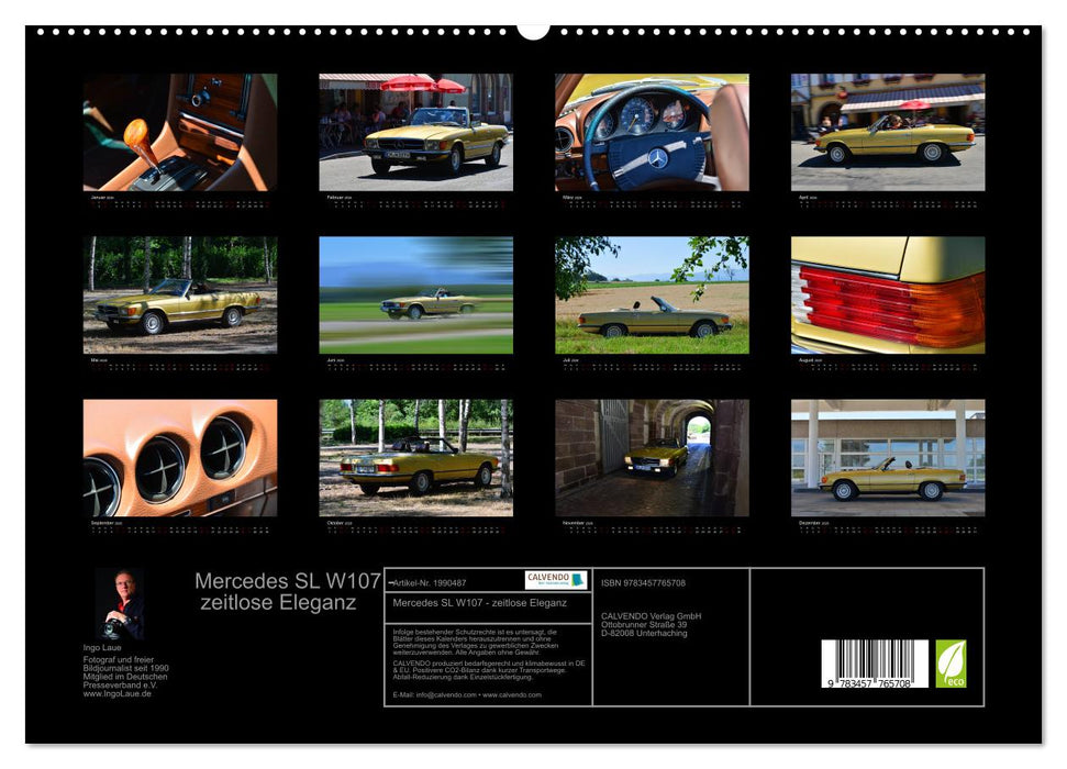 Mercedes SL W107 - zeitlose Eleganz (CALVENDO Premium Wandkalender 2026)