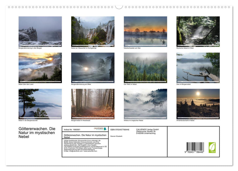 Göttererwachen. Die Natur im mystischen Nebel (CALVENDO Premium Wandkalender 2026)