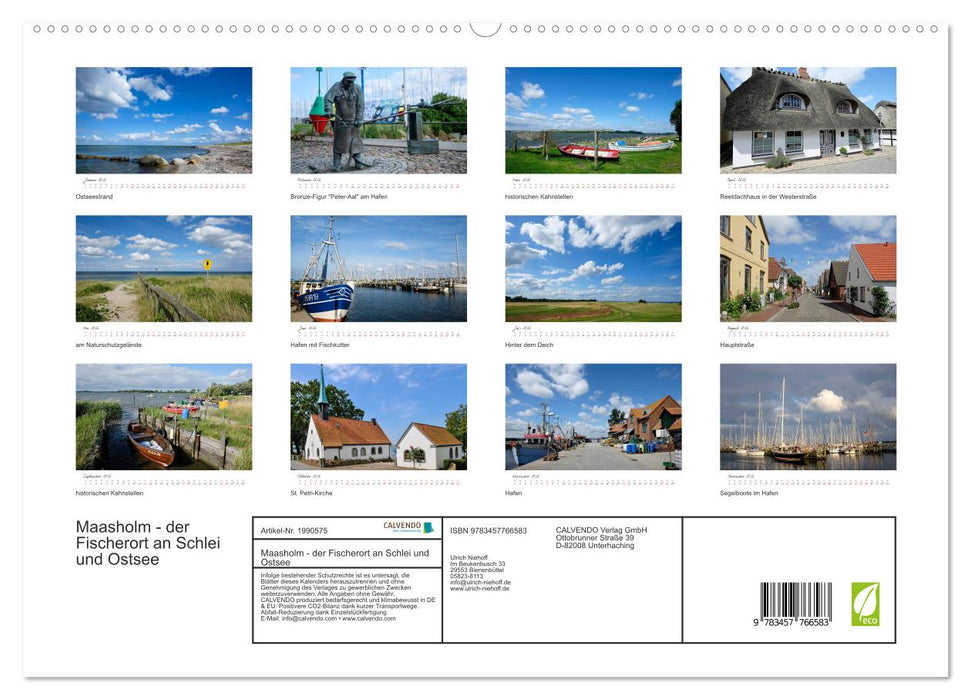Maasholm - der Fischerort an Schlei und Ostsee (CALVENDO Premium Wandkalender 2026)