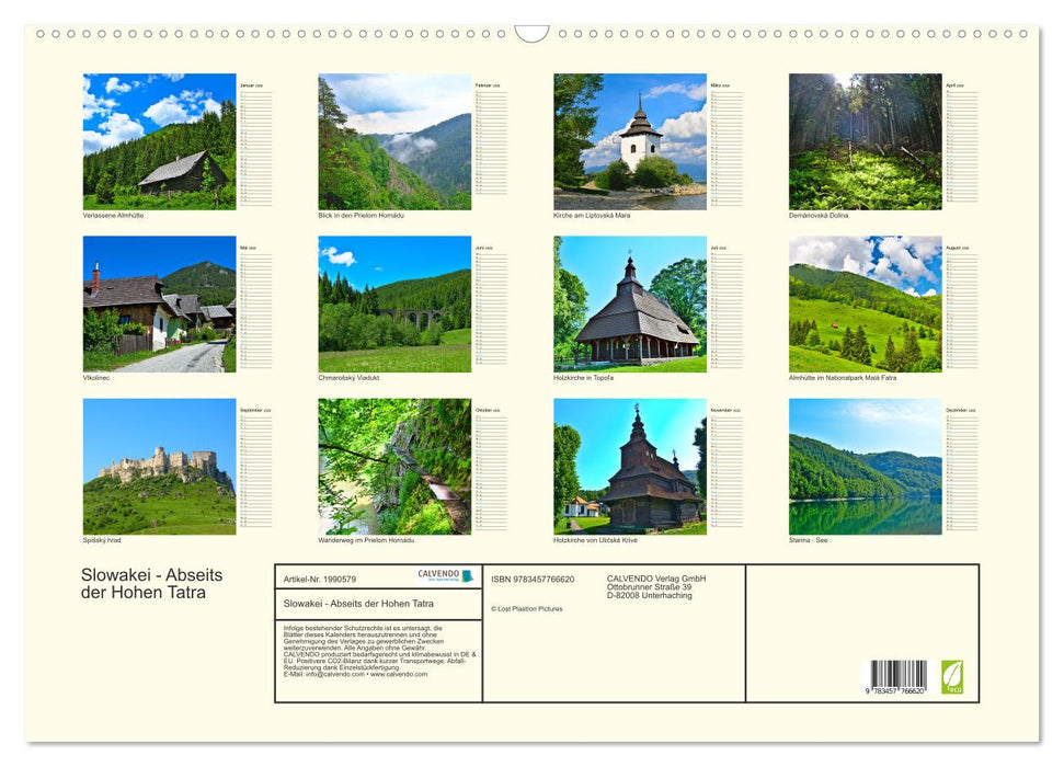 Slowakei - Abseits der Hohen Tatra (CALVENDO Wandkalender 2026)