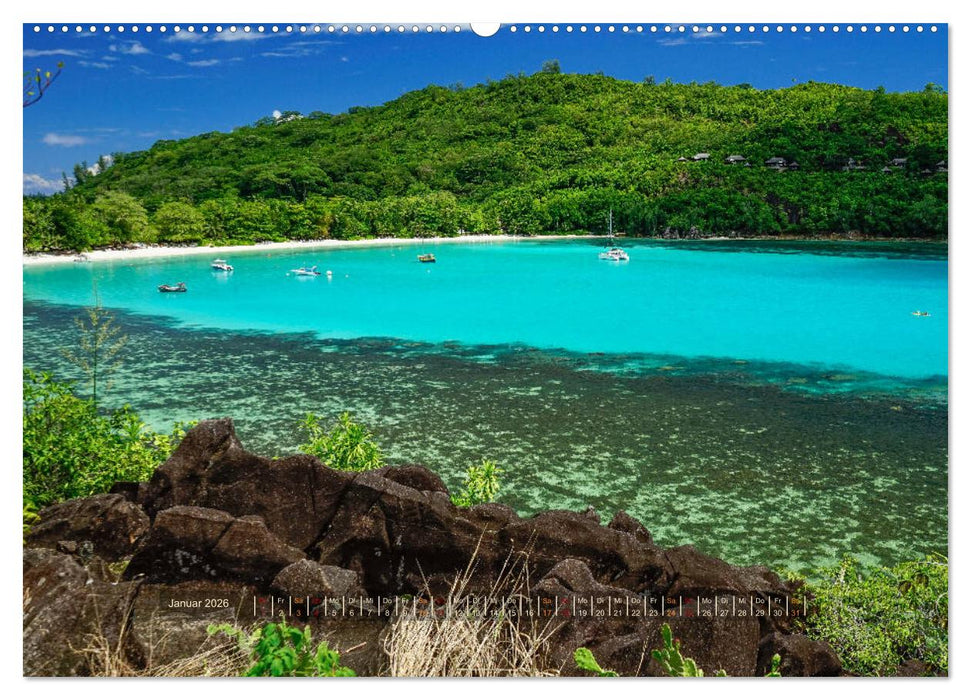 Seychellen - Inselparadiese Mahé La Digue Praslin (CALVENDO Premium Wandkalender 2026)