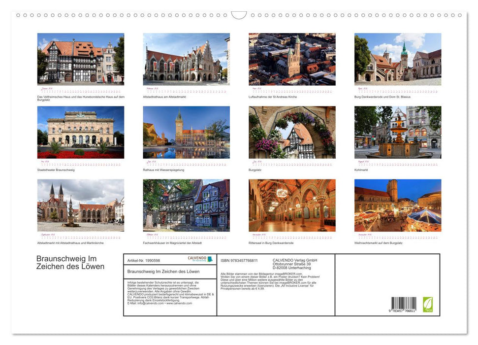 Braunschweig Im Zeichen des Löwen (CALVENDO Wandkalender 2026)