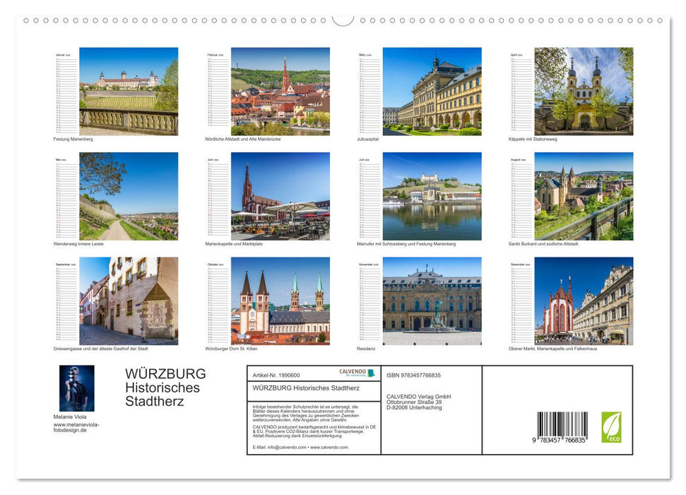 WÜRZBURG Historisches Stadtherz (CALVENDO Premium Wandkalender 2026)