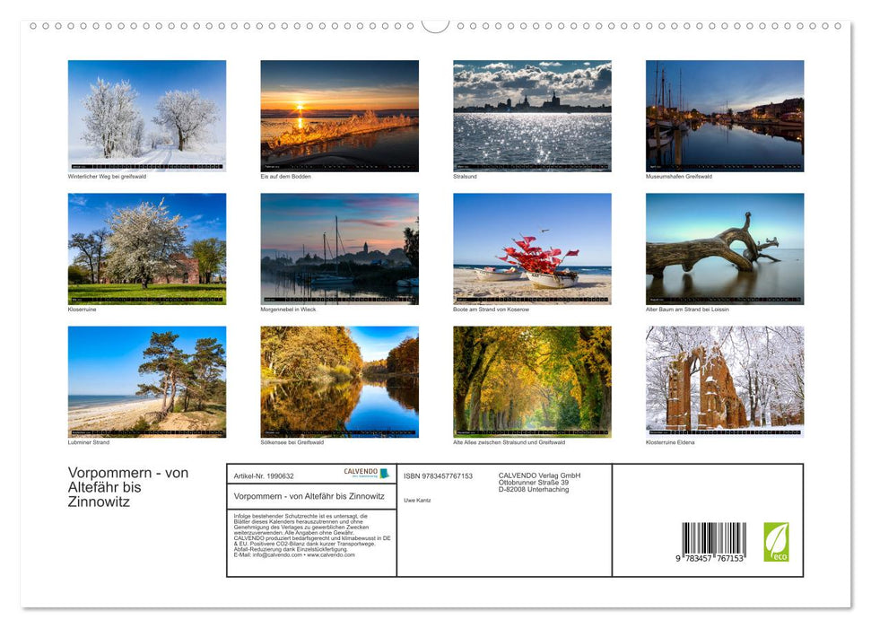 Vorpommern - von Altefähr bis Zinnowitz (CALVENDO Premium Wandkalender 2026)