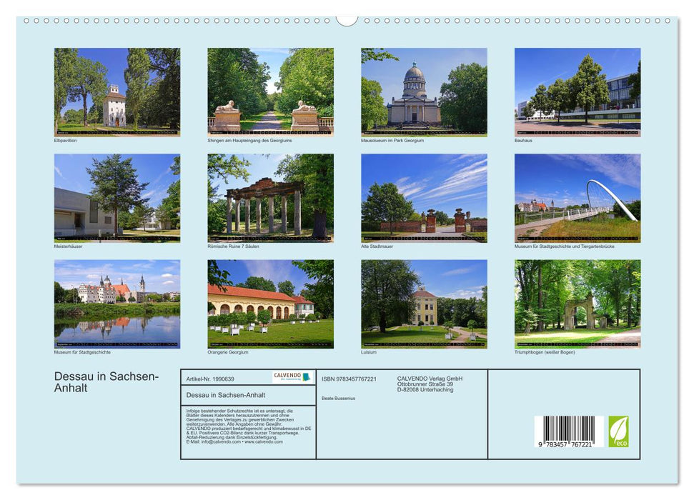 Dessau in Sachsen-Anhalt (CALVENDO Premium Wandkalender 2026)