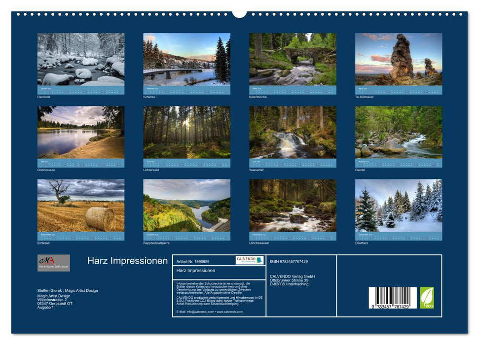 Harz Impressionen (CALVENDO Premium Wandkalender 2026)