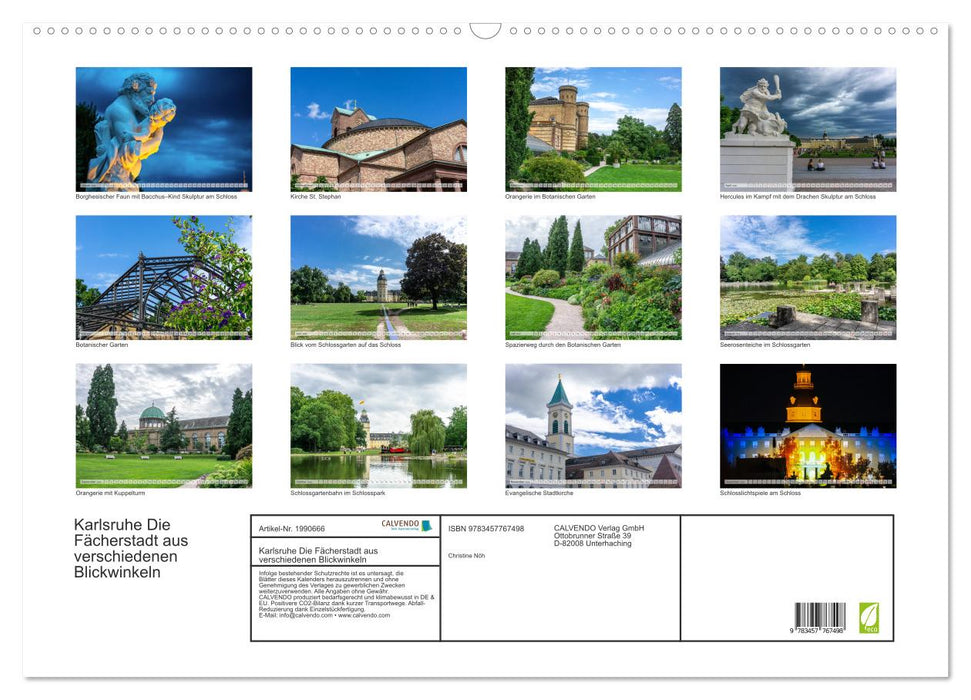 Karlsruhe Die Fächerstadt aus verschiedenen Blickwinkeln (CALVENDO Wandkalender 2026)