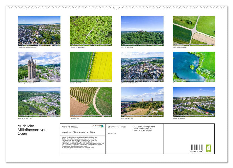 Ausblicke - Mittelhessen von Oben (CALVENDO Wandkalender 2026)
