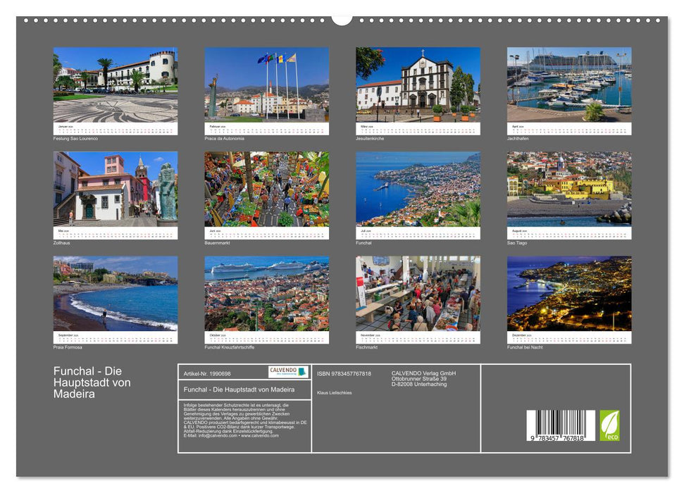 Funchal - Die Hauptstadt von Madeira (CALVENDO Premium Wandkalender 2026)