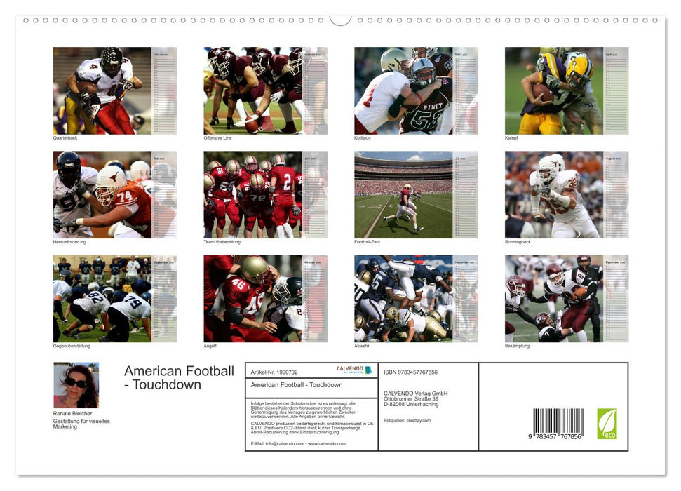 American Football - Touchdown (CALVENDO Premium Wandkalender 2026)
