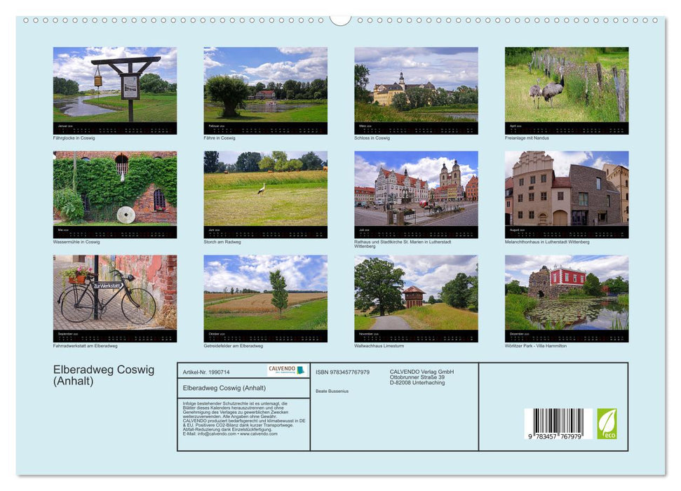 Elberadweg Coswig (Anhalt) (CALVENDO Premium Wandkalender 2026)