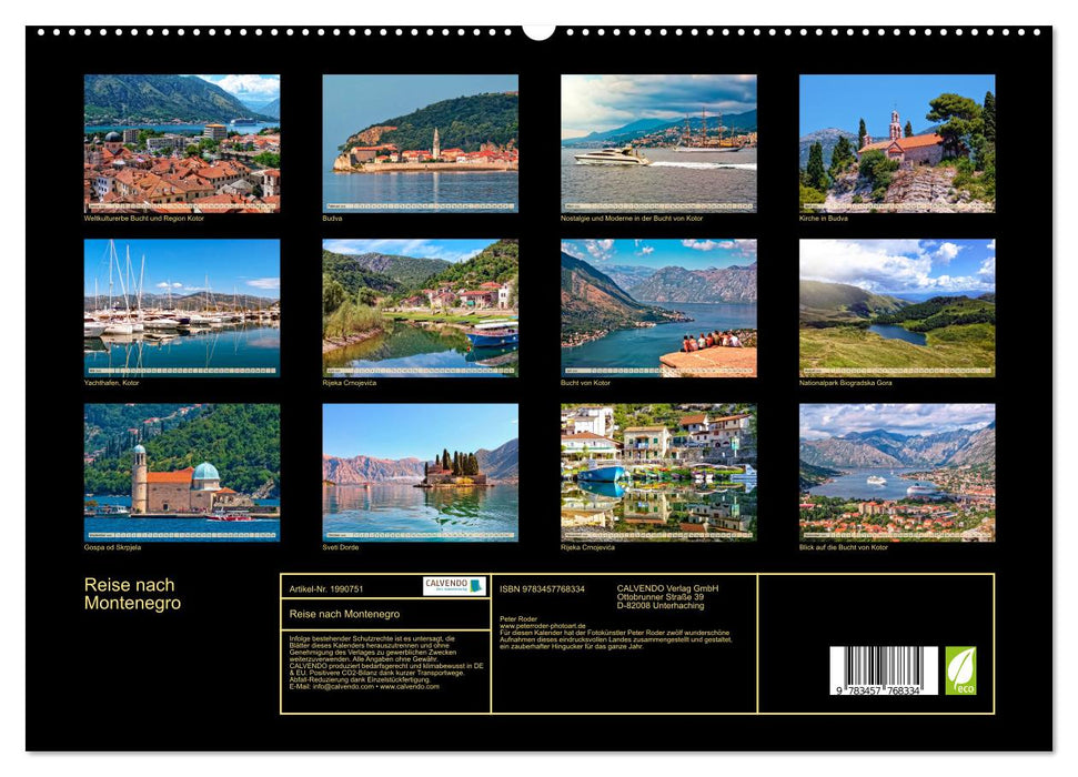Reise nach Montenegro (CALVENDO Premium Wandkalender 2026)