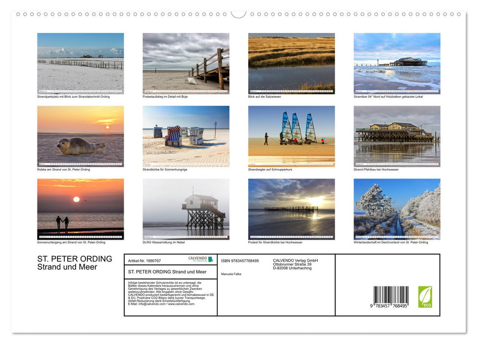 ST. PETER ORDING Strand und Meer (CALVENDO Premium Wandkalender 2026)