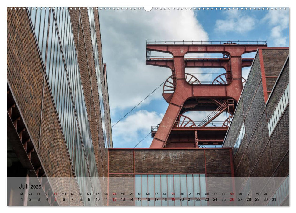 Zeche und Kokerei Zollverein Essen: Industrie-Architektur (CALVENDO Premium Wandkalender 2026)
