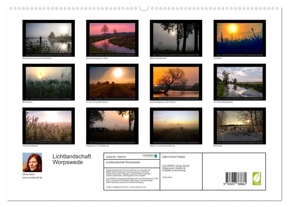 Lichtlandschaft Worpswede (CALVENDO Premium Wandkalender 2026)