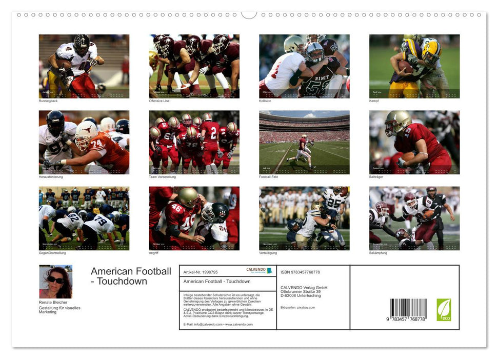 American Football - Touchdown (CALVENDO Premium Wandkalender 2026)