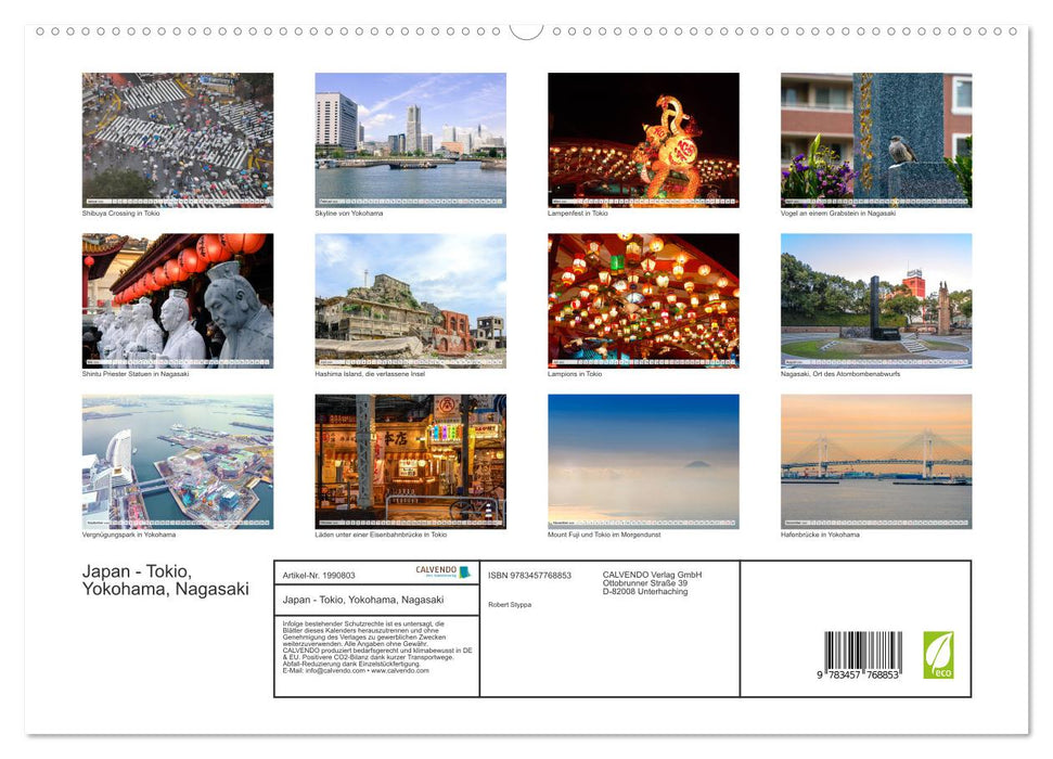 Japan - Tokio, Yokohama, Nagasaki (CALVENDO Premium Wandkalender 2026)
