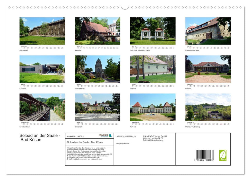 Solbad an der Saale - Bad Kösen (CALVENDO Premium Wandkalender 2026)