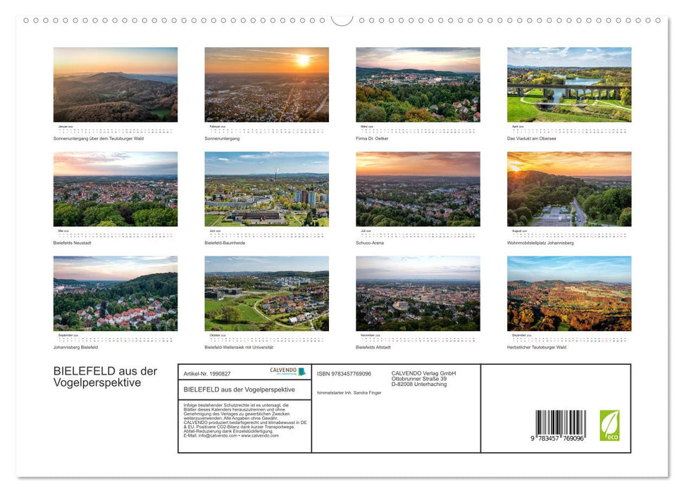 BIELEFELD aus der Vogelperspektive (CALVENDO Premium Wandkalender 2026)