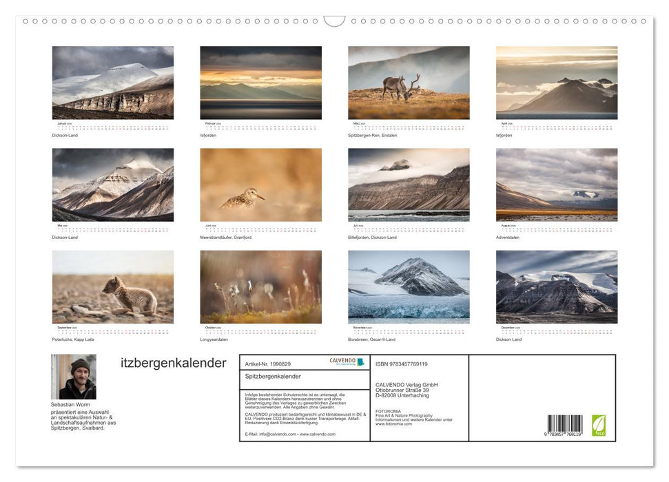 Spitzbergenkalender (CALVENDO Wandkalender 2026)