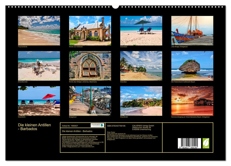 Die kleinen Antillen - Barbados (CALVENDO Premium Wandkalender 2026)
