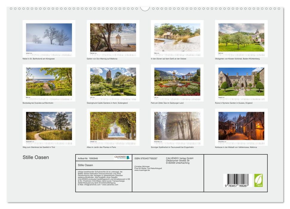 Stille Oasen (CALVENDO Premium Wandkalender 2026)