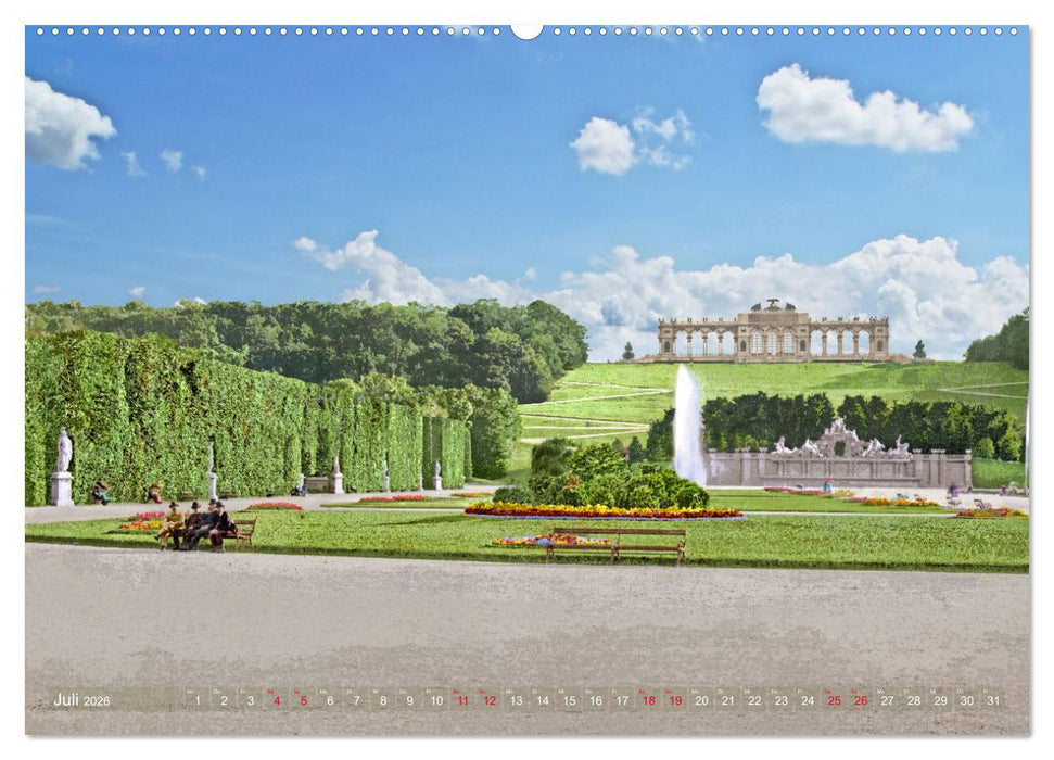 Wien um das Jahr 1900 - Fotos neu restauriert und koloriert (CALVENDO Premium Wandkalender 2026)