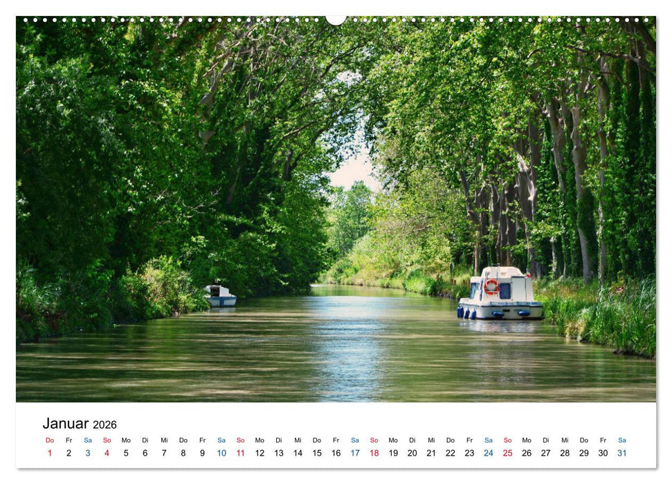Unterwegs am Canal du Midi (CALVENDO Premium Wandkalender 2026)