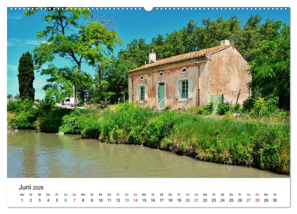 Unterwegs am Canal du Midi (CALVENDO Premium Wandkalender 2026)