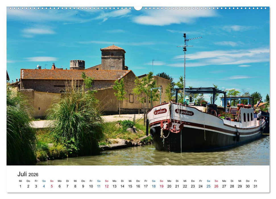 Unterwegs am Canal du Midi (CALVENDO Premium Wandkalender 2026)