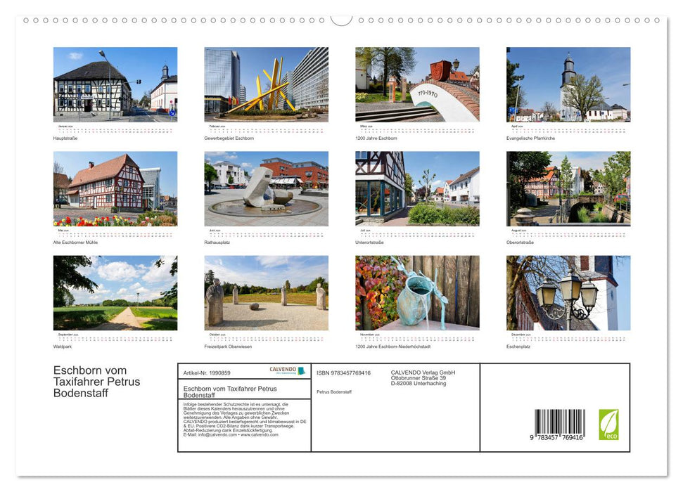 Eschborn vom Taxifahrer Petrus Bodenstaff (CALVENDO Premium Wandkalender 2026)