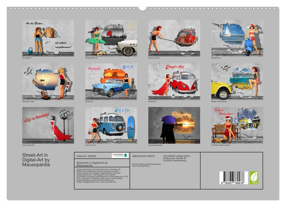Street-Art in Digital-Art by Mausopardia (CALVENDO Premium Wandkalender 2026)