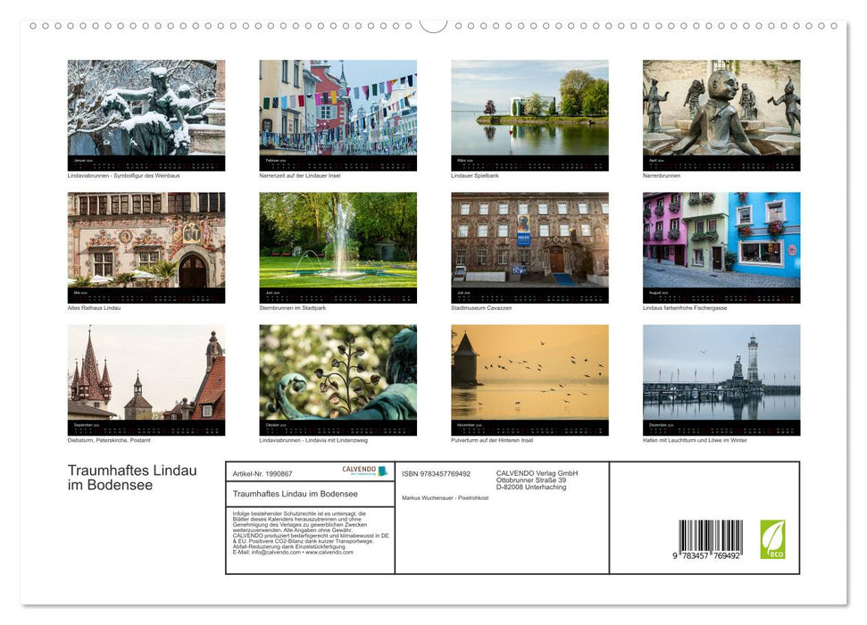 Traumhaftes Lindau im Bodensee (CALVENDO Premium Wandkalender 2026)