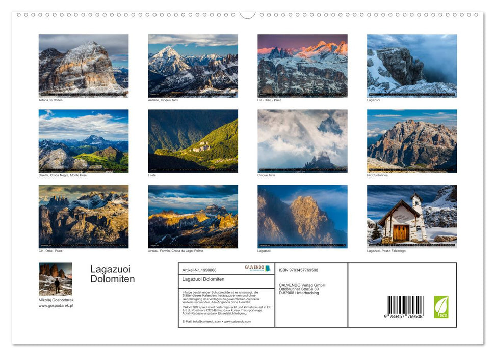 Lagazuoi Dolomiten (CALVENDO Premium Wandkalender 2026)